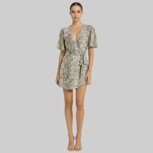 Reformation Crepe Snake Print Dress
